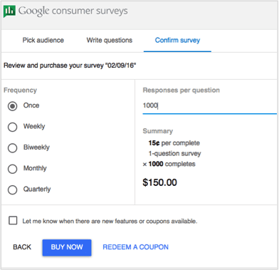 Google Consumer Survey Question Creation